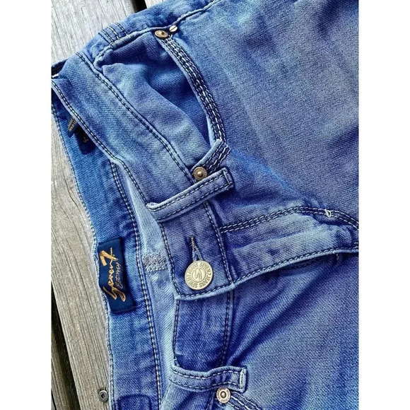 Seven 7 Seven7 Girlfriend Denim Capri Jeans Blue Size 4 EUC Womens - Picture 2 of 5